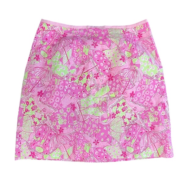 Lilly Pulitzer Vintage Clarissa Sunset Pink Beach Blanket Bingo Mini Skirt - Picture 2 of 7